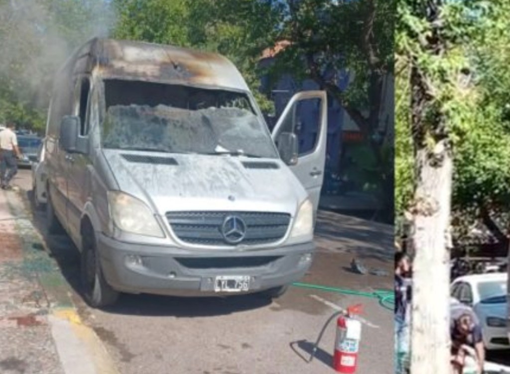 Tensión en el centro de Mendoza por el incendio de una traffic en la vía&nbsp;pública